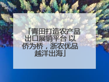 青田打造农产品出口展销平台 以侨为桥，浙农优品越洋出海