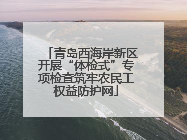 青岛西海岸新区开展“体检式”专项检查筑牢农民工权益防护网