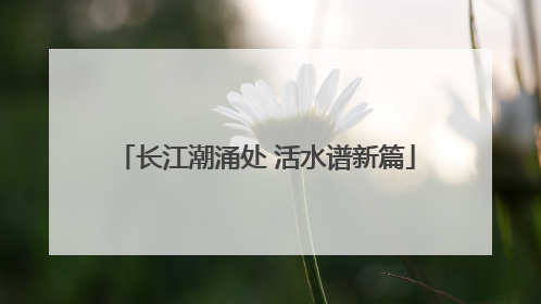 长江潮涌处 活水谱新篇