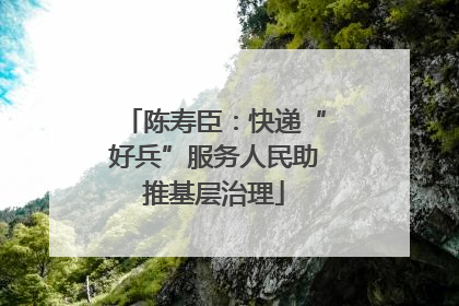 陈寿臣：快递“好兵”服务人民助推基层治理