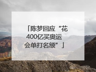 陈梦回应“花400亿买奥运会单打名额”