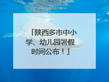 陕西多市中小学、幼儿园暑假时间公布！