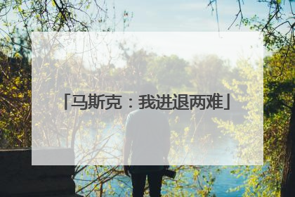 马斯克：我进退两难
