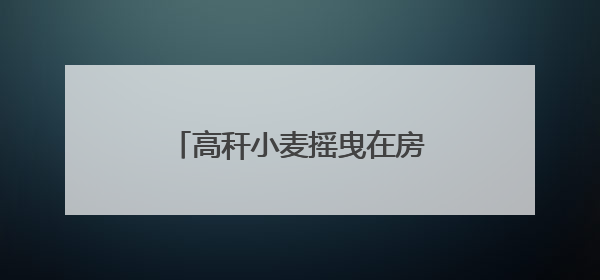 高秆小麦摇曳在房前屋后，巧手农民守望百年文化遗产