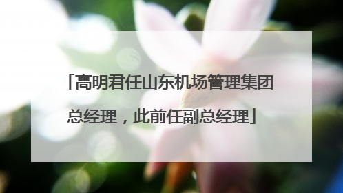 高明君任山东机场管理集团总经理，此前任副总经理