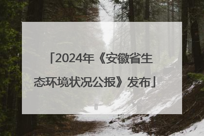 2024年《安徽省生态环境状况公报》发布