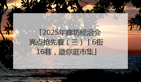 2025年廊坊经洽会亮点抢先看（三）丨6街16巷，邀你逛市集