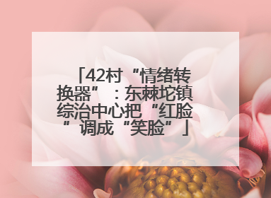 42村“情绪转换器”：东棘坨镇综治中心把“红脸”调成“笑脸”