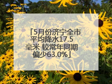 5月份济宁全市平均降水17.5毫米 较常年同期偏少63.0%