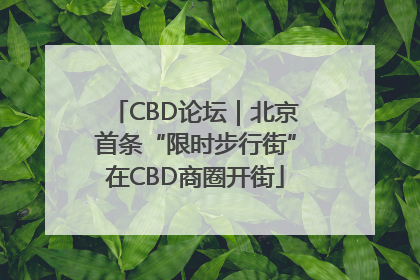 CBD论坛｜北京首条“限时步行街”在CBD商圈开街