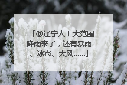 @辽宁人！大范围降雨来了，还有暴雨、冰雹、大风……